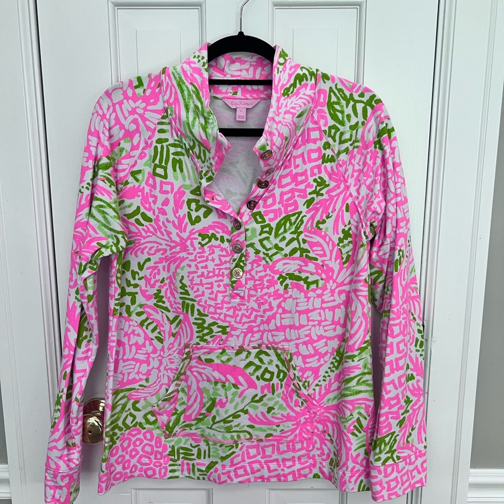 VGUC Lilly Pulitzer Pink Green Skipper Popover Large